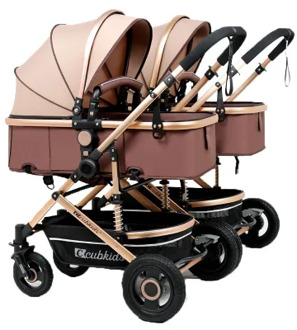 Twin Baby Strollers Light Fold Two Baby Pram Fold Newborn Baby High Landscape Detachable Double Kids Car Free Gifts