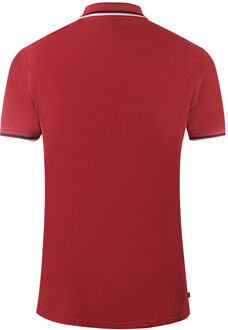 Twin Tipped Collar Brand Logo Bordeaux Red Polo Shirt Rood