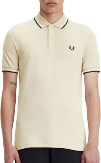 Twin Tipped Polo Heren beige - zwart - wit - XL