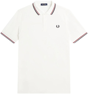 Twin Tipped Polo Heren wit - rood - navy - XXL