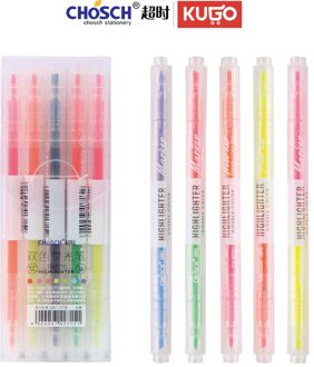 Twingo Twin Tip Highlighter 5 Stks/zak 10 Kleuren Leuke Pen Double Headed Marker Pen Mark Pen Kantoor Schoolbenodigdheden Briefpapier
