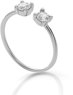 'Twinkle' Dames 925 Echt Zilver Ring - Zilver ZR-7532 - N