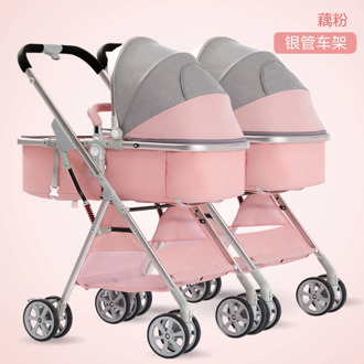 Twins Baby Stroller Can Sit Lie-Split High Landscape Lightweight Folding Shock Absorbers Double Trolley Second Child Trolley