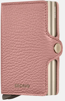 Twinwallet pasjeshouder pebble rose Roze