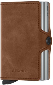 Twinwallet pasjeshouder van leer Bruin - 1 maat