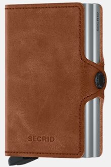 Twinwallet pasjeshouder van leer Bruin - 1 maat
