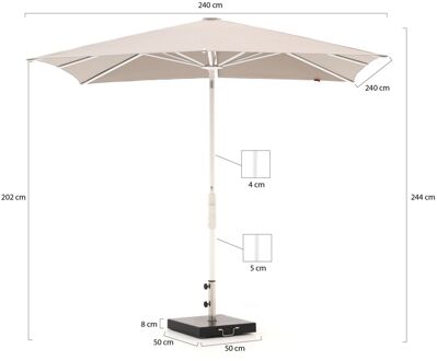 Twist parasol 240x240cm - Laagste prijsgarantie! Taupe