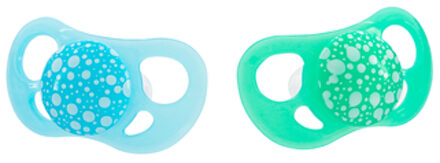 TWIST SHAKE Fopspeen vanaf 6 maanden in blauw/groen in een dubbelpak