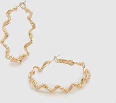 Twisted Abstract Hoop Earrings, Gold - ONE SIZE