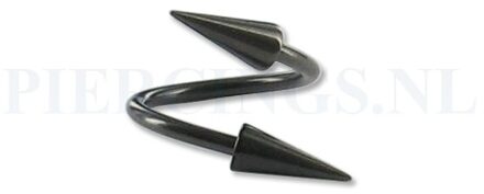 Twister 1.2 mm zwart long cones 8 mm