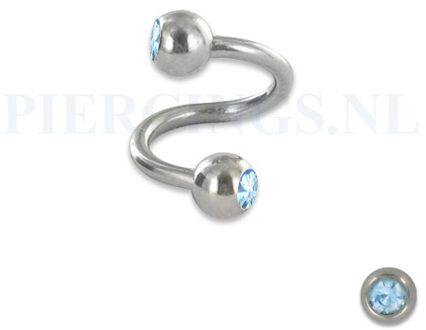 Twister 1.6 mm chirurgisch staal aquamarijn