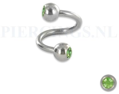 Twister 1.6 mm chirurgisch staal groen