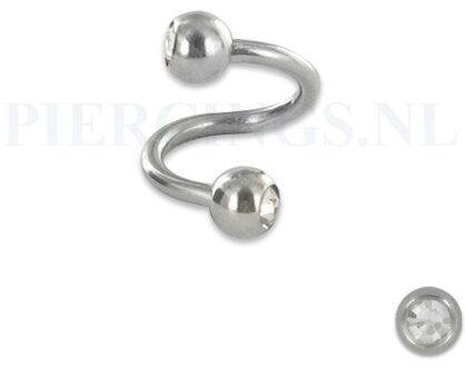 Twister 1.6 mm chirurgisch staal kristal