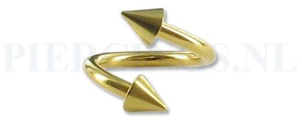 Twister 1.6 mm goud kleur spikes 10 mm