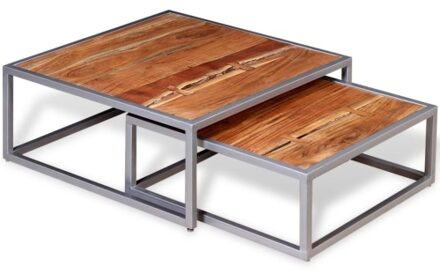 Two-piece coffee table set Solid acacia wood
