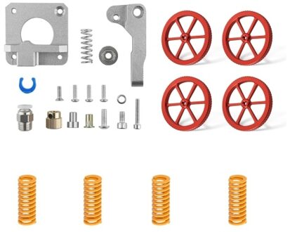 TWO TREES 3D Printer Parts & Accessories Upgraded All Metal Extruder and 4PCS Hand Twist Leveling Nut Diameter 60mm with 4pcs Heated Bed Springs for Creality Ender-3/Ender-3 Pro/ CR-10 Series 3D Printer