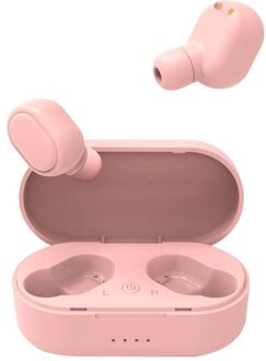 Tws Bluetooth Oortelefoon 5.0 True Draadloze Headsets Met Microfoon Handsfree Oortelefoon Voor Mobiele Telefoon Oortelefoon Stereo Oordopjes roze