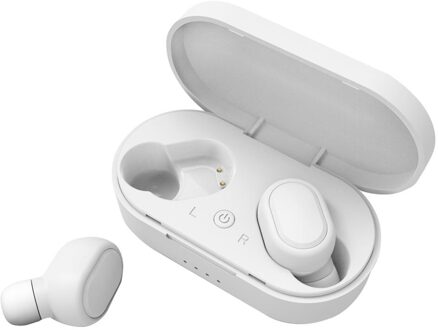 Tws Bluetooth Oortelefoon 5.0 True Draadloze Headsets Met Microfoon Handsfree Oortelefoon Voor Mobiele Telefoon Oortelefoon Stereo Oordopjes wit