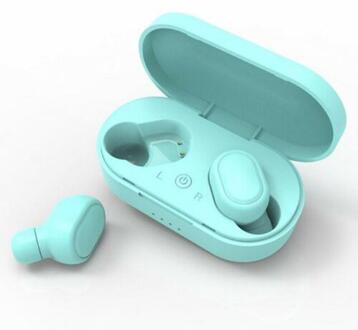 Tws Bluetooth Oortelefoon 5.0 True Draadloze Headsets Met Microfoon Handsfree Oortelefoon Voor Xiaomi Redmi Oortelefoon Stereo Oordopjes Blauw