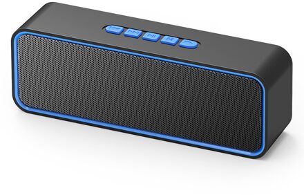 TWS Bluetooth Speaker V5.0 Luidspreker Kolom Bluetooth Soundbar Subwoofer Stereo Ondersteuning tf-kaart FM Outdoor/Auto Speaker Blauw