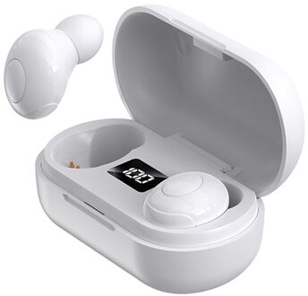 Tws Draadloze Bluetooth Headsets Stereo Hoofdtelefoon Waterdichte Sport Noise Cancelling Oordopjes Mini wit