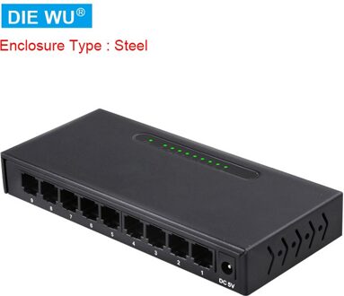 TXE091 9-Port 10/100M Ijzer/Plastic Shell Ethernet Network Switch/Ethernet Splitter/Plug & Play/Verkeer Optimalisatie/Unmanaged Iron schelp