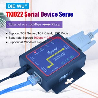 TXI022 Ethernet to RS232 Hub Device Server Converter dapter TCP/RTU/UDP Converter UK plug