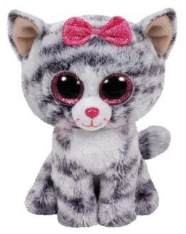 Ty Beanie Boo's Kiki pluche grijs kat knuffel 15 cm
