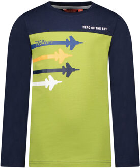 TYGO & vito Jongens shirt airplanes navy Blauw - 104