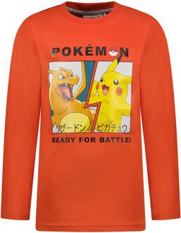 TYGO & vito Jongens shirt 'Pokemon' - Donker oranje - Maat 98/104