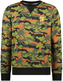 TYGO & vito Jongens sweater aop camouflage forrest Groen - 104