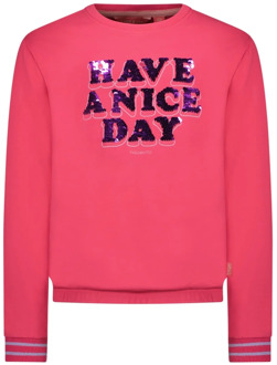 TYGO & vito Meisjes sweater have a nice day vibrant Roze - 104