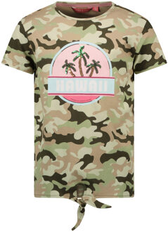 TYGO & vito Meisjes t-shirt AOP hawaii - Army - Maat 110/116