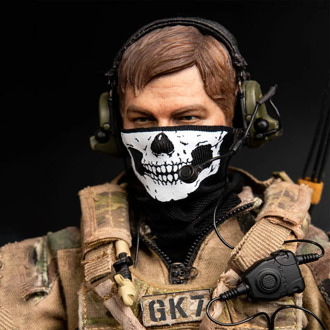 TYM066 1/6 Scale Male Soldier Ghost Mask Scarf Skull Mask Model For 12 '' Action Figure Body DIY Accessory