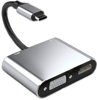 Type-C Docking Station 4 In 1 Multifunctionele Hub Usb C Naar Hdmi/Vga/Usb 3.0/Pd Opladen Voor Hp Lenovo Oppervlak