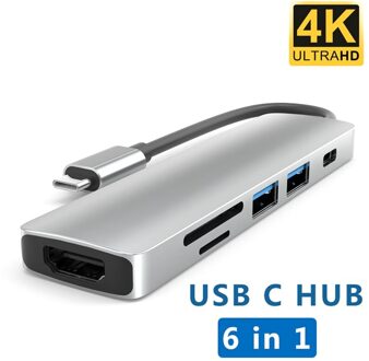Type-C Docking Station Usb C Hub Hdmi-Compatibel + USB3.0 + Pd Usb Splitter Voor Laptop Pc