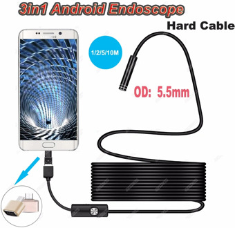 Type-c Endoscopy Android USB 5.5mm Hard Cable Camera Inspection Camera PC Android Phone Borescope Pipe Camera Endoscope 1M 3M 5M
