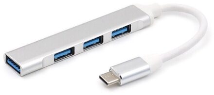 Type-C Hub USB-C Om 4-Poort USB3.0 High-Speed Splitter Otg Aluminium Docking Station