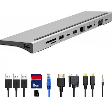 Type-C Multifunctionele Docking Station, Type-C Hub, high-Speed Usb-Interface, Verbinding Gigabit Netwerk, Aluminium C