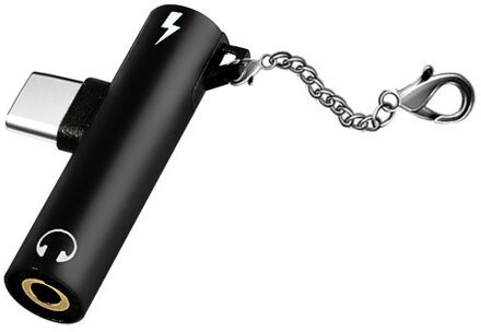 Type C Naar 3.5Mm Koptelefoon Audio Adapter Type-C Aux Jack Hoofdtelefoon Oplaadkabel Usb C USB-C Adaptador voor Xiaomi 10 Voor Huawei P30 zwart