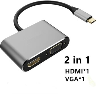 Type C Naar Hdmi-Compatibel 4K Vga Usb C Sd Tf Kaartlezer Usb 3.0 Adapter Hub Voor macbook Samsung S9 Dex Huawei P40 Tv Projector 2 in 1