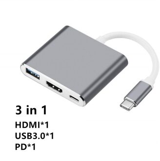 Type C Naar Hdmi-Compatibel 4K Vga Usb C Sd Tf Kaartlezer Usb 3.0 Adapter Hub Voor macbook Samsung S9 Dex Huawei P40 Tv Projector 3 in 1