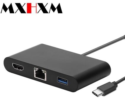 Type-C Naar Hdmi RJ45 Gigabit Ethernet Poorten USB3.0 Pd Opladen Vier-In-One Video Adapter Extension