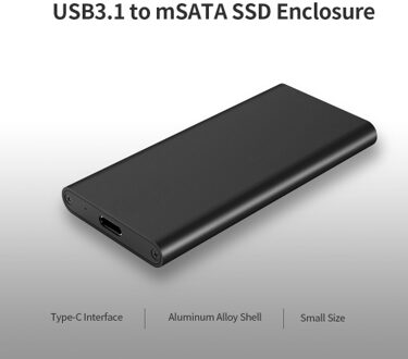 Type-C to mSATA SSD Enclosure Portable mSATA Solid State Drive Box High Speed USB3.1 mSATA SSD Enclosure Silver Gray