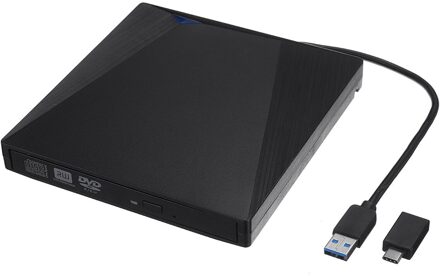 Type-C/USB3.0 High-Speed Externe Cd Dvd Drive 4K 3D Speler Recorder Voor Mac, windowslaptop, Pc Draagbare Bd/Cd/Dvd Brander 2 in 1 Interface