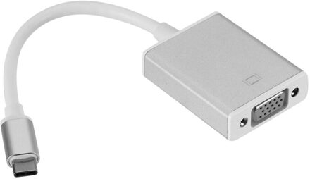 TYPE-C USB3.1TO Vga Adapter Kabel Usb 3.1 TYPE-C Naar Vga Hd Lijn Converter Kabel Zilver