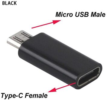 Type-C Vrouwelijke Connector Naar Micro Usb 2.0 Male Usb 3.1 Converter Gegevensoverdracht En Opladen Otg Adapter zwart