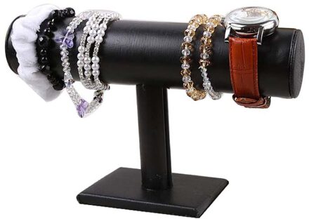 Type T Fluwelen Hoofdband Haarspeld Sieraden Hairclip Armband Ketting Horloge Hoofdtooi Organizer Sieraden Display Holder Display Stand zwart