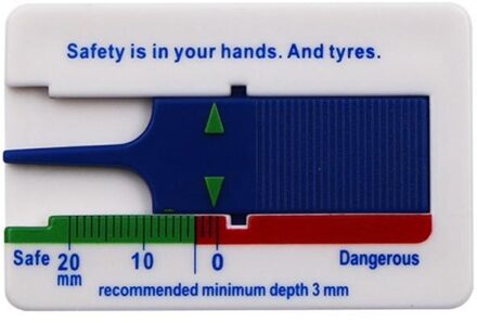 Tyre Tread Dieptemeter Sleutelhanger Tyre Diepte Auto Wiel Meten 0 ~ 20Mm Vs Vogue Pop Band Reparatie gereedschap blauw