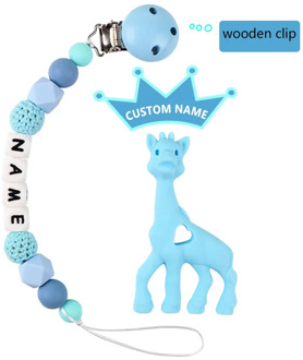 TYRY.HU Silicone Teething Pacifier Clips with raccoon Silicone Safe Pacifier Clips Holder Chain Baby Chew Toys Personalized Name